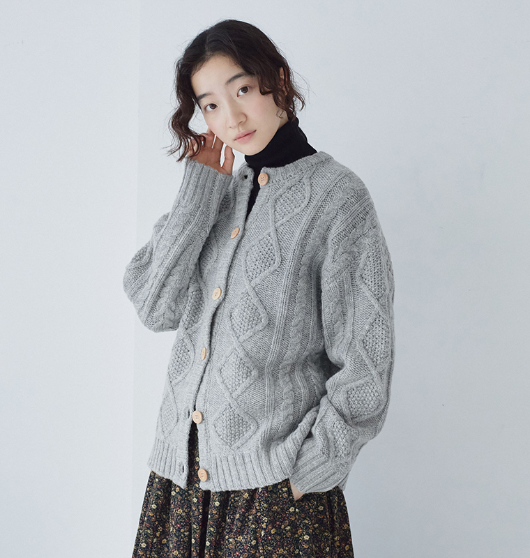 ichi シェットランドウールカーディガン