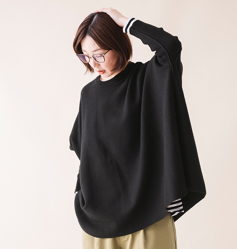 &yarn  ニットワイドプルオーバー