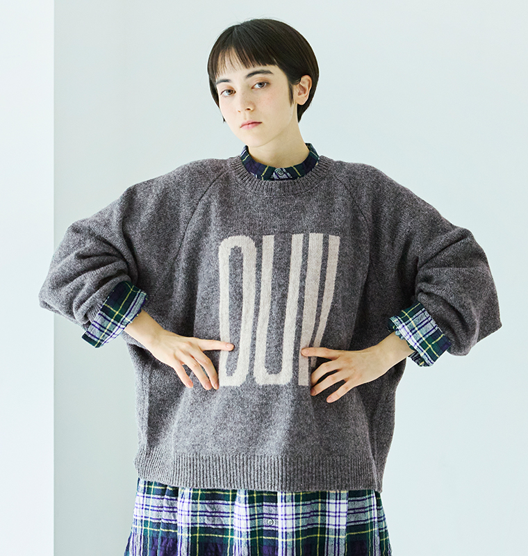 ichi シェットランドウールワイドプルオーバー