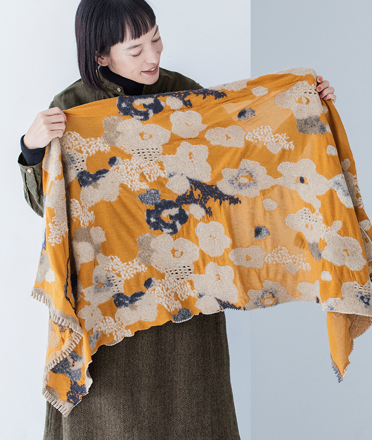 numeオリジナルカットジャカードストールの柄
