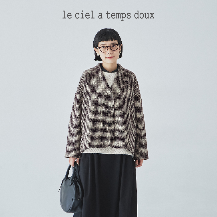 le ciel a temps doux  別注｜レトロチェックノーカラージャケット