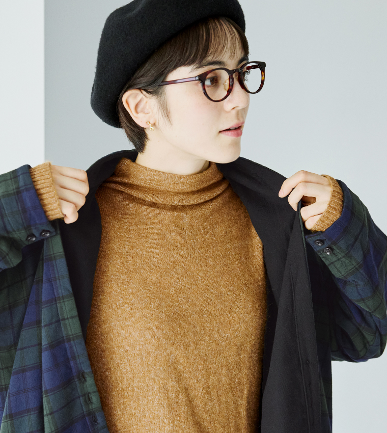 SUN VALLEYコットン平織×綾織二十織 ガウンコートブラックウォッチの裏地