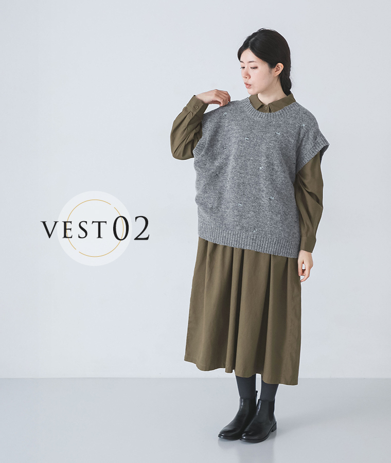 【 LUPILIEN 】小花柄2way刺繍ベスト