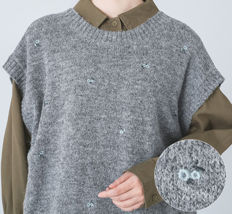 【 LUPILIEN 】小花柄2way刺繍ベスト 花柄見せ