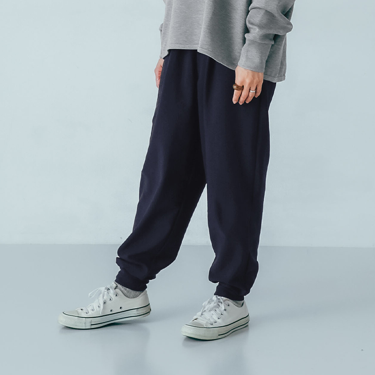 caloom  ストレッチジョガーパンツ　ネイビー　パンツ寄り