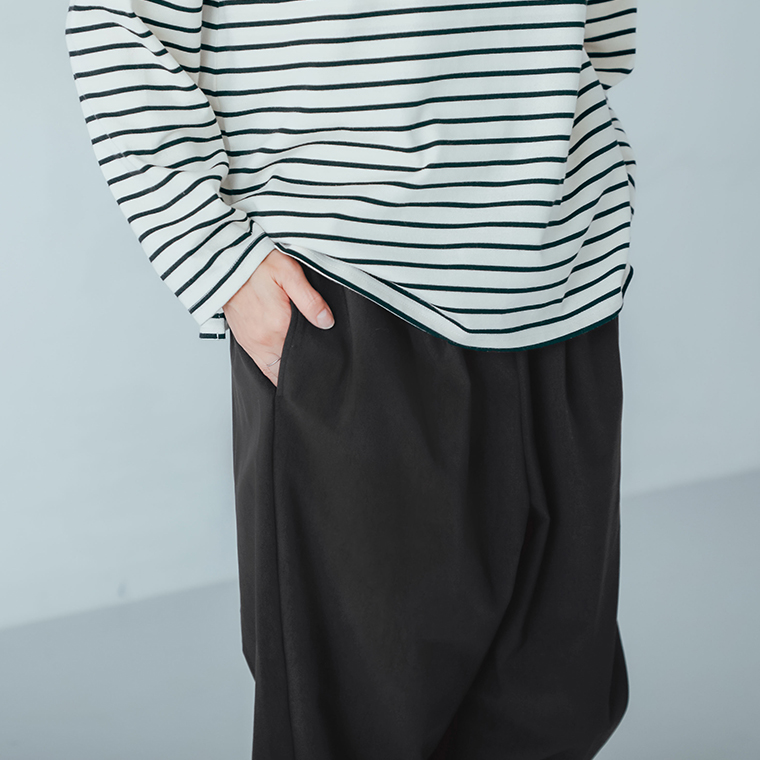 caloom  ストレッチジョガーパンツ　ブラック　ポケット寄り