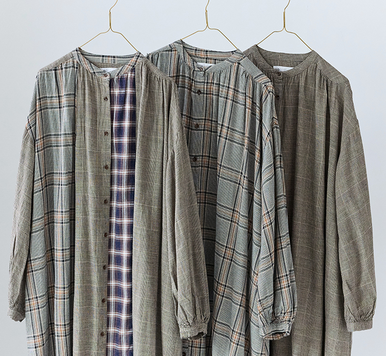 so レーヨンウールガーゼヨークワンピース　掛け画像