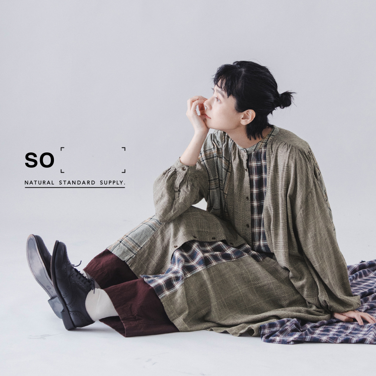 so レーヨンウールガーゼヨークワンピース