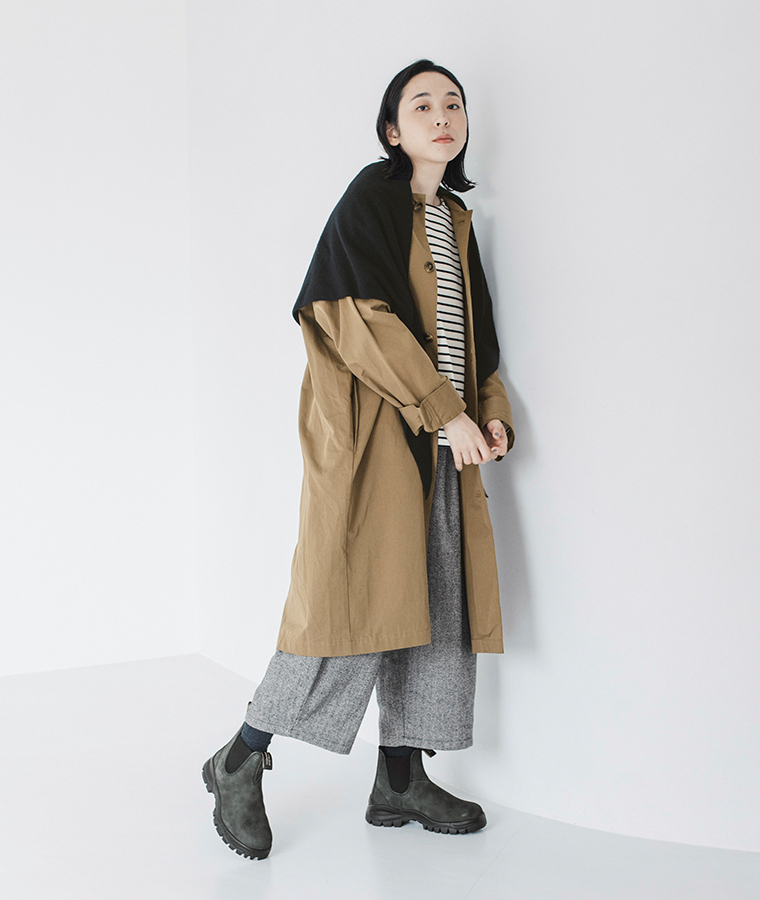 【 Blundstone 】ラグブーツ ラスティックブラック 全身コーディネート