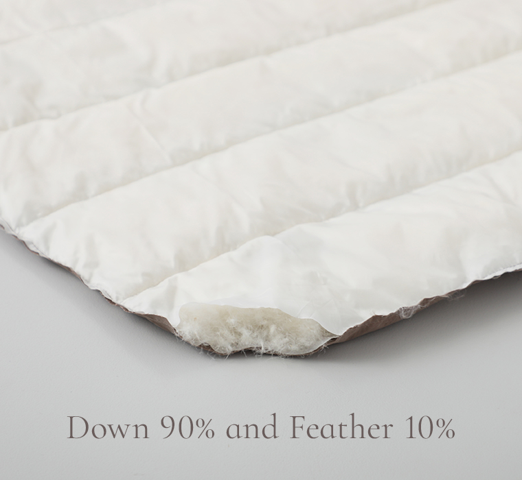 &yarnふんわり軽量 ちび襟ダウンジャケットの中綿