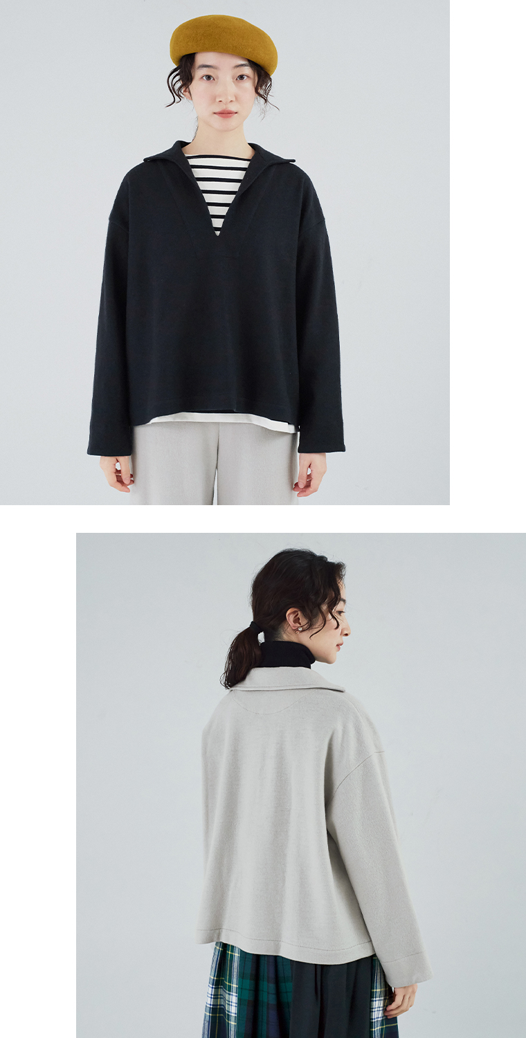 Vent d'ouest セーラーカラートップスの上半身前と後ろ