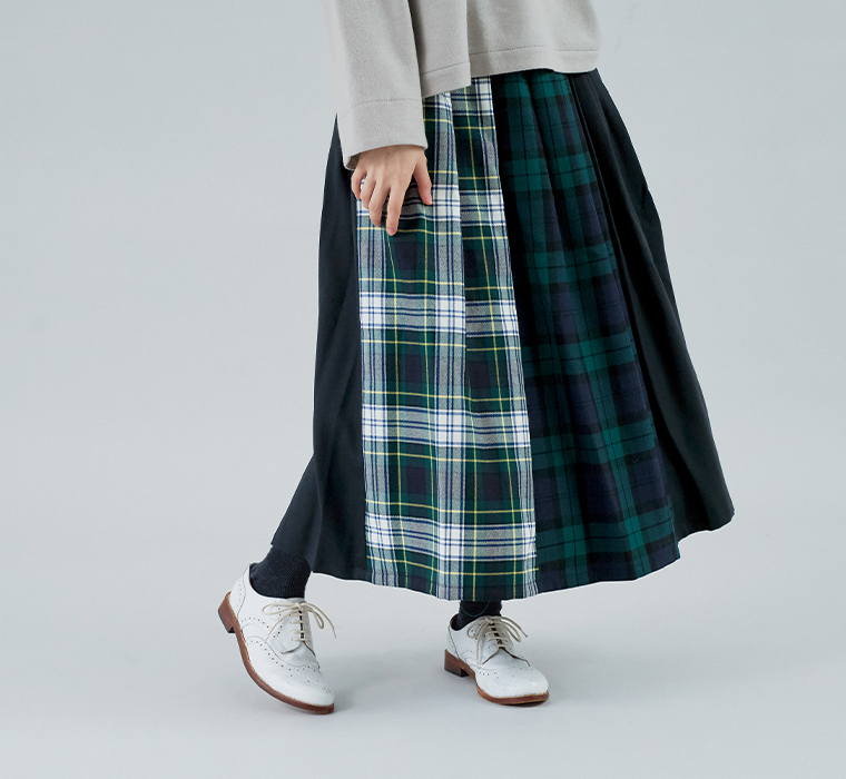 Vent d'ouest タータンチェックスカートの下半身寄り
