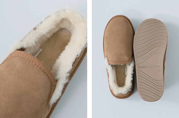 EMU Stinger Reef スリッポンシューズチェスナッツのフォーとヒールカップやソール