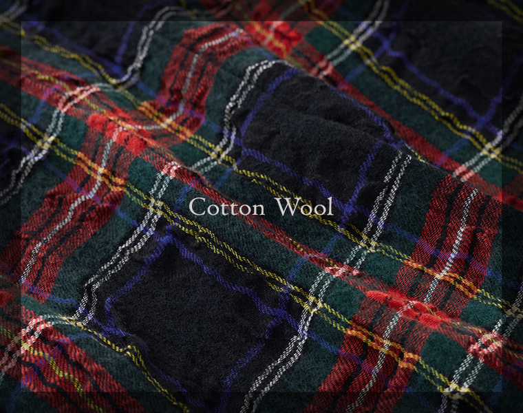 ICHI Antiquites  コットンウールタータンチェック　生地アップ