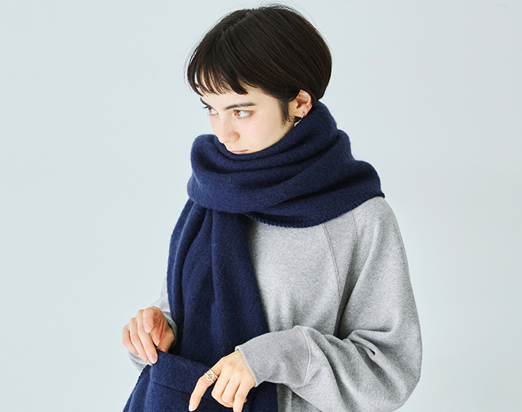 LAPUAN KANKURIT ポケットショールUNI  ミッドナイトブルー