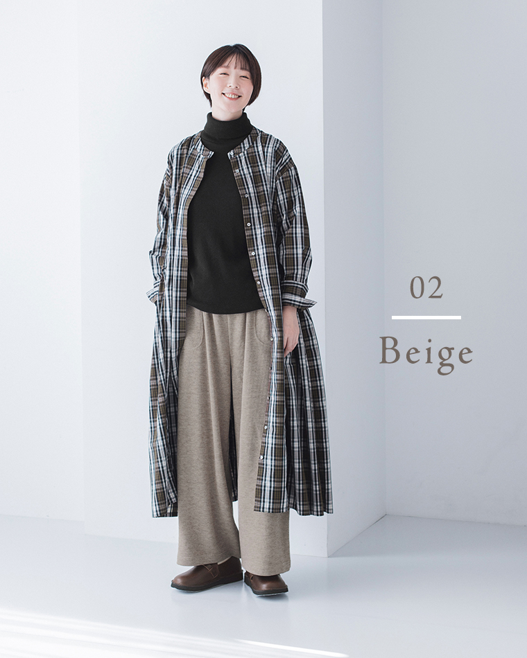 【 &yarn 】ニットワイドパンツ style02 ベージュ