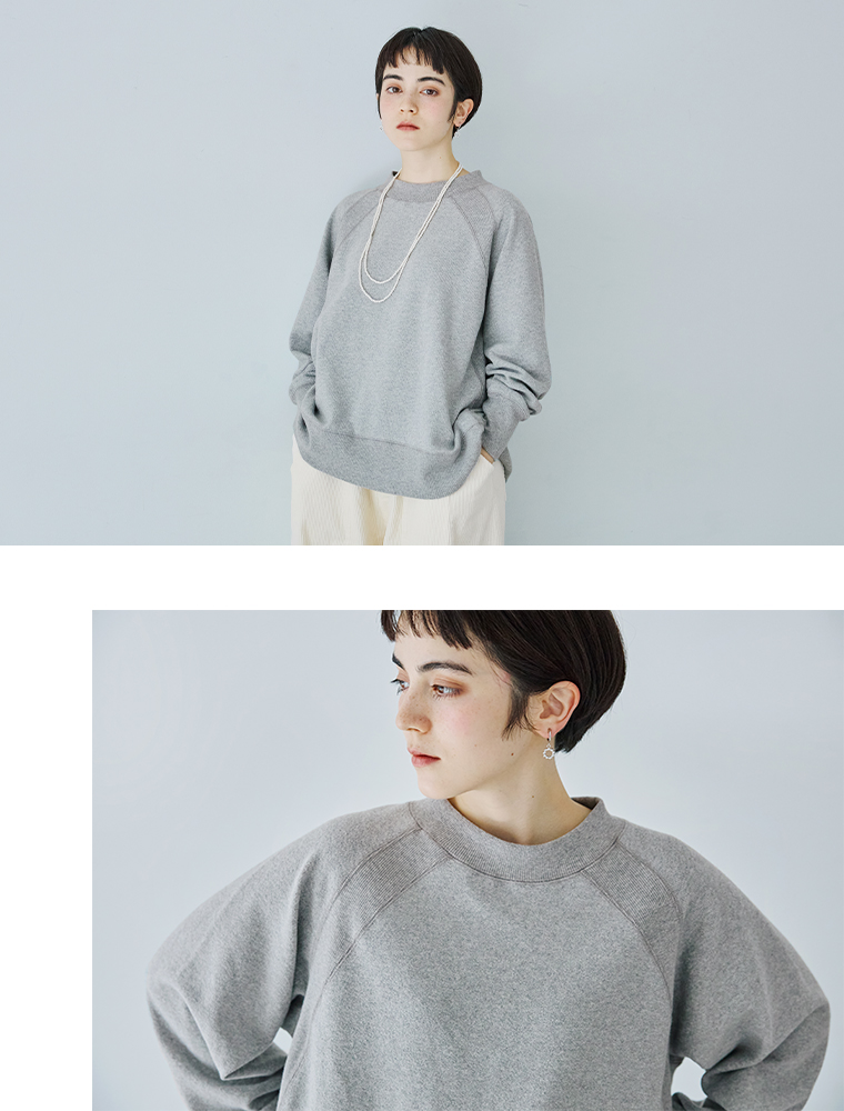 UNPLE  ニット裏起毛モックネックプルオーバー　上半身寄りとモックネックのデザイン