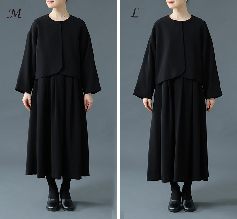 Luuna miu【ブラックフォーマル】大切な日のジャケット＆ワンピースセットのサイズ