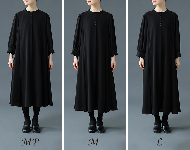 Luuna miu【ブラックフォーマル】大切な日のボタンフレアワンピースのサイズ