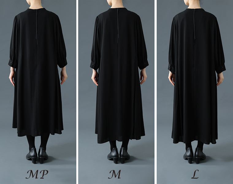 Luuna miu【ブラックフォーマル】大切な日のボタンフレアワンピースのサイズ