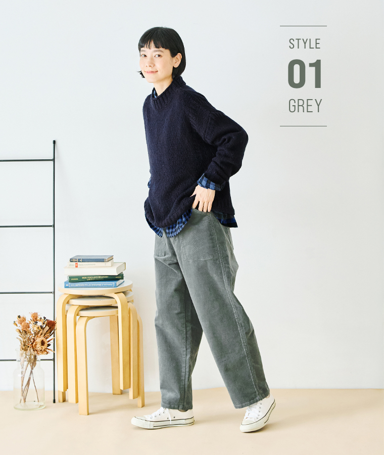 NORTHERN TRUCK コーデュロイワークストレートパンツ(グレー)のコーディネート