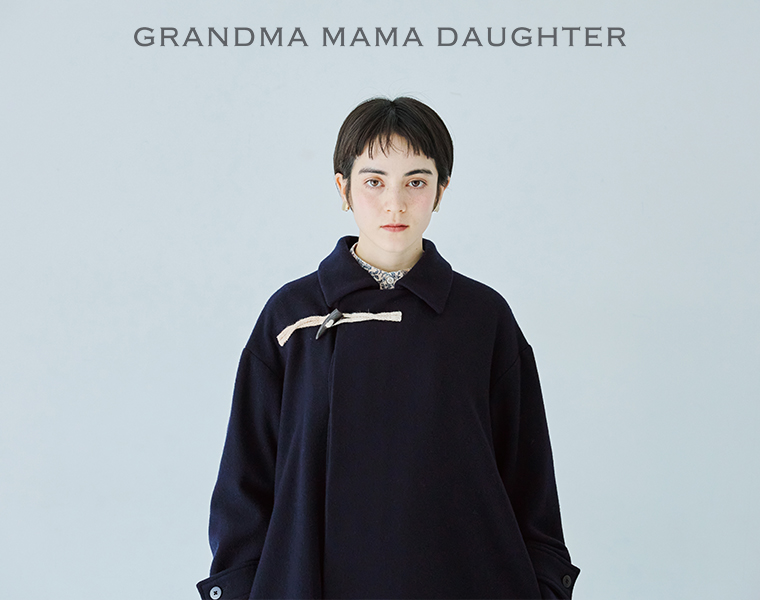 GRANDMA MAMA DAUGHTER のメルトントグルコート（ネイビー）の商品画像