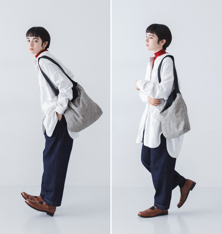 homeworking  裏ボアデニムあたたかパンツ　横2カット