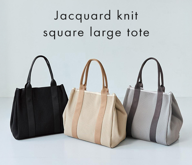 【 cache cache 】ジャカードニットスクエアビックトート