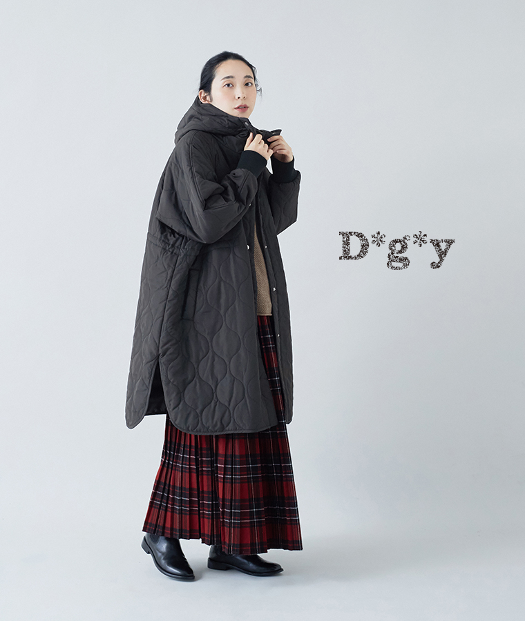 軽くてラクちん！どこから見ても満点シルエット【 D*g*y 】ひょうたんキルトフーディーコート