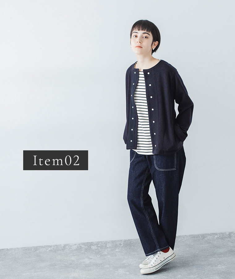 vent blanc　デニムベイカーパンツ