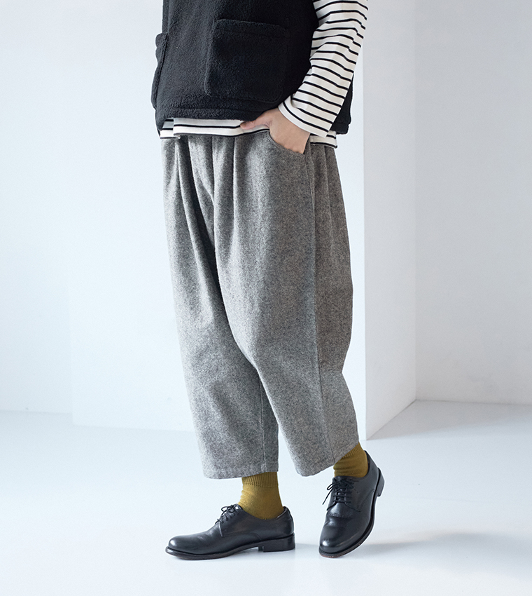 ista-ire 別注｜起毛コットンリネンツイル　あったかよくばりパンツ フラックスのデザイン