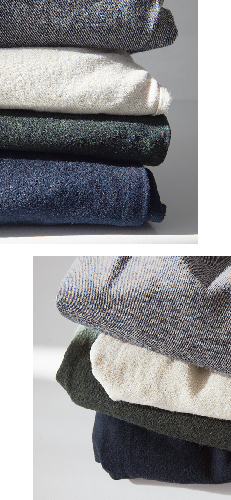ista-ire 別注｜起毛コットンリネンツイル　あったかよくばりパンツの素材