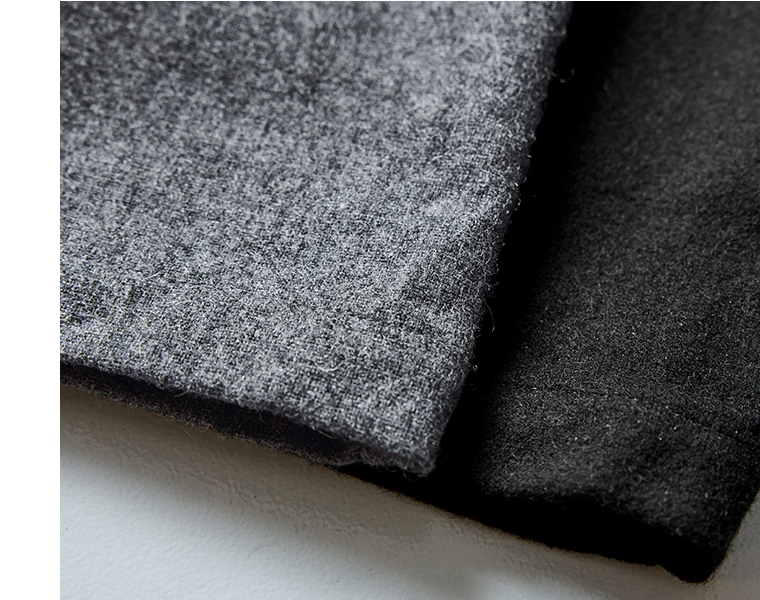 ウールミックスガウチョパンツの生地アップ（ブラック・ダークグレー）