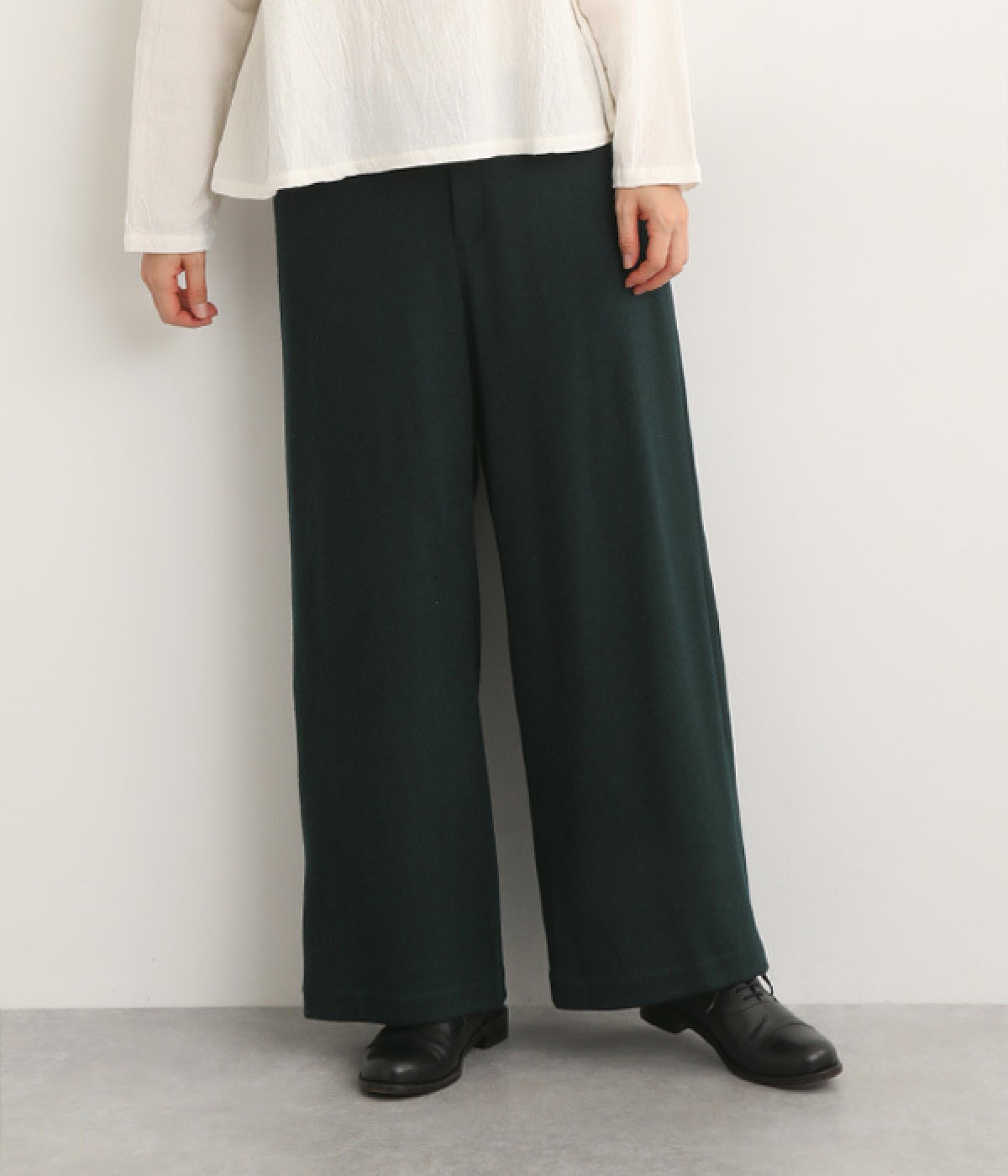 ウールミルドストレートパンツ(グリーン-ONESIZE)