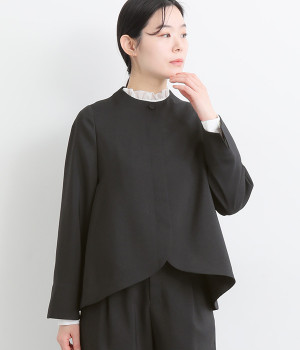 ナチュラルバックサテンリーフカットジャケット