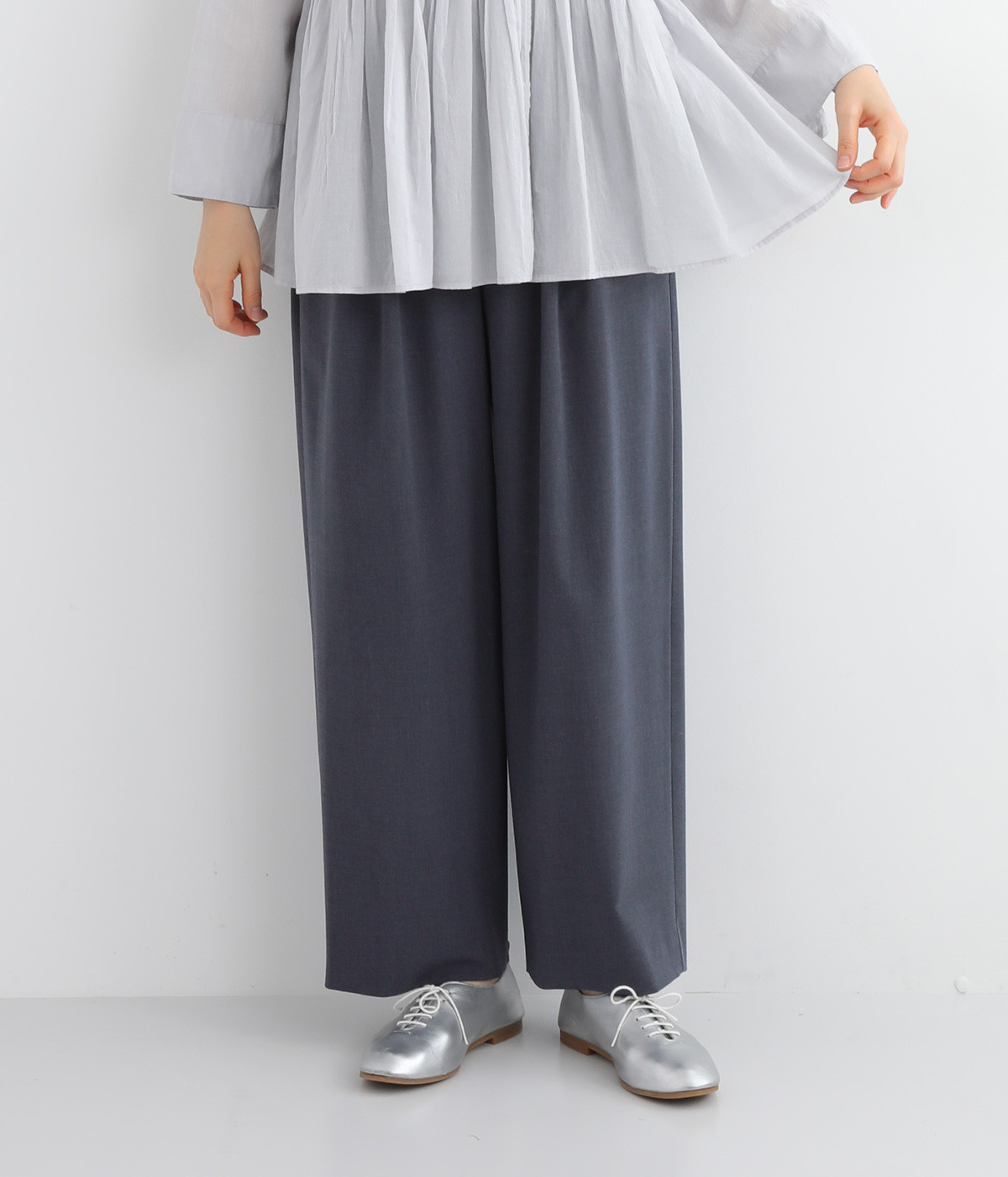 トロストレッチタックパンツ(ネイビー-ONESIZE)