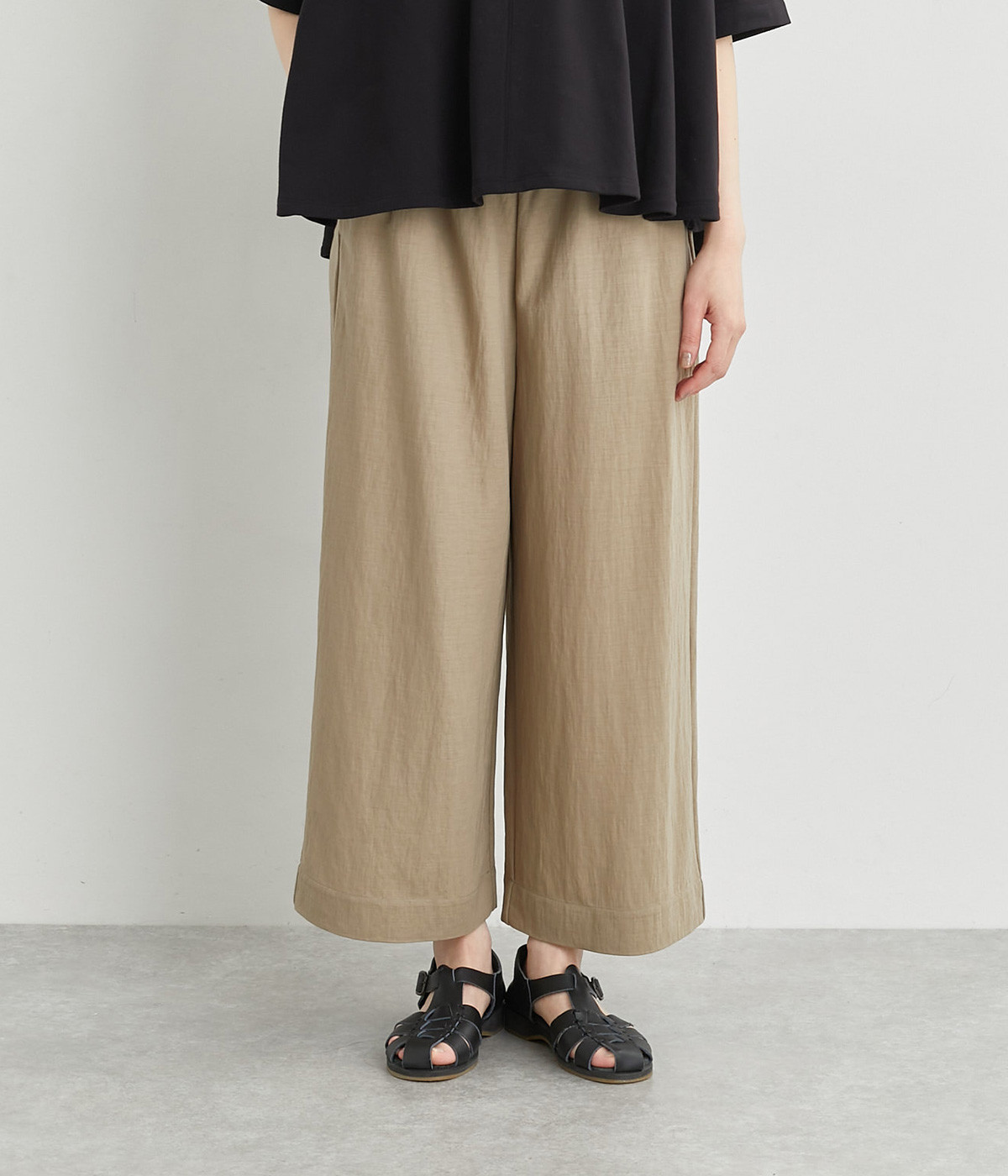 ナチュラルスムースリラックスパンツ(モカ-ONESIZE)