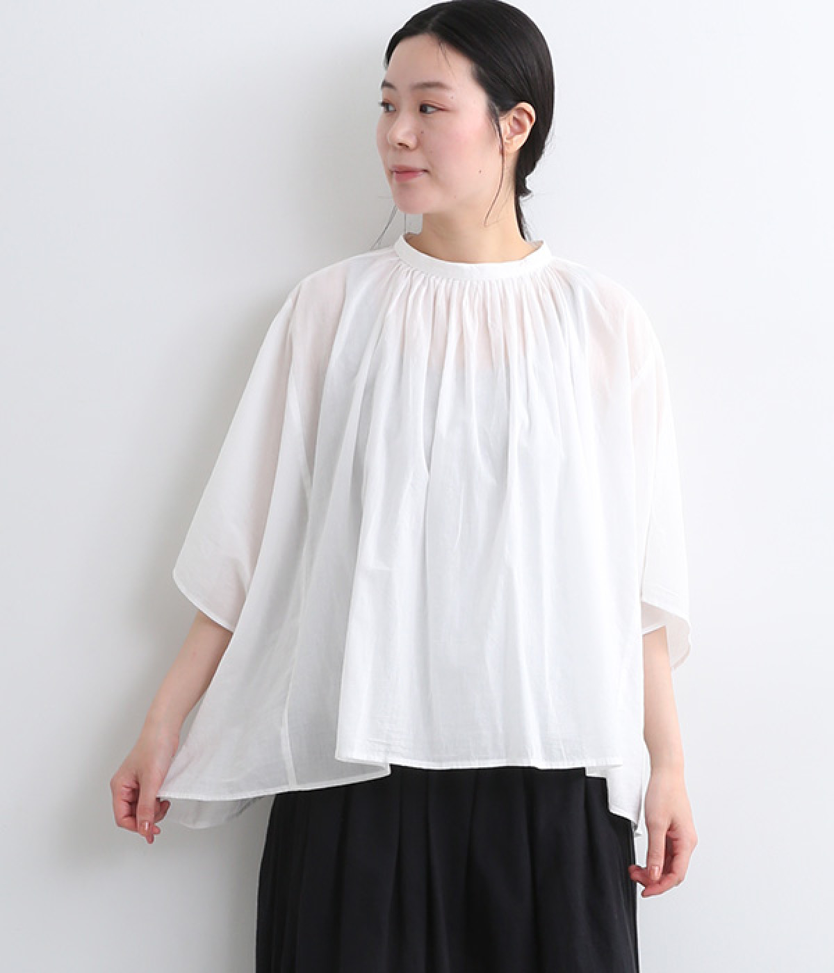 Kanocoさんコラボ　インドコットンボイルブラウス(オフシロ-ONESIZE)