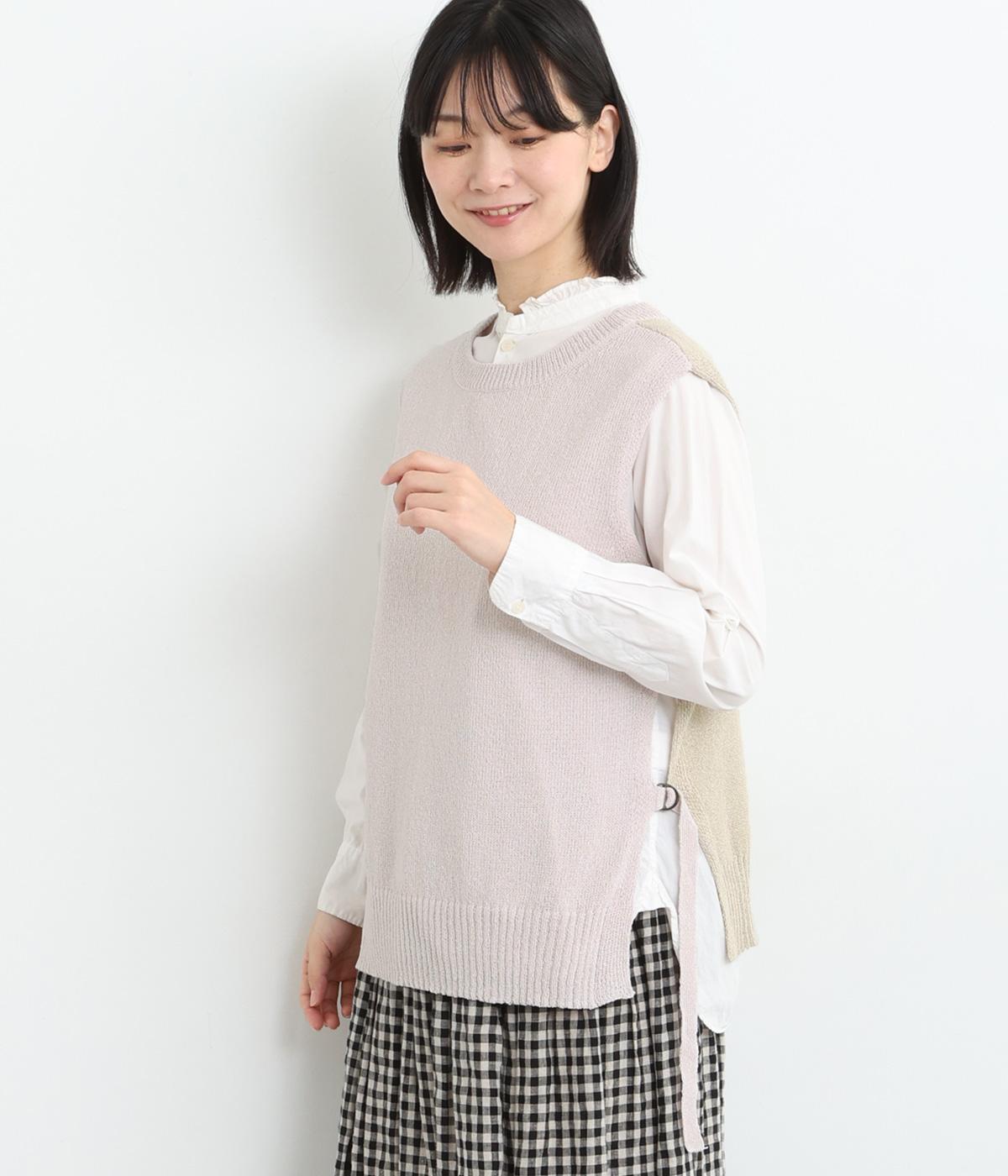 TSUMUGI和紙2way配色ベスト(ピンク-ONESIZE)