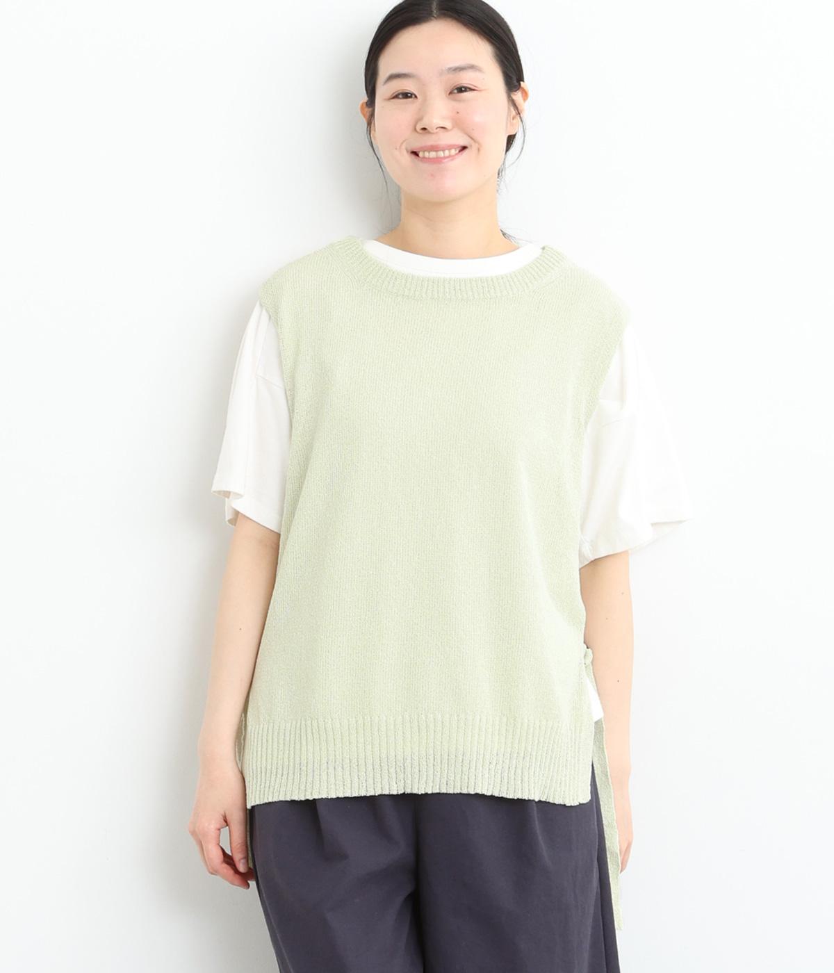 TSUMUGI和紙2way配色ベスト(ミント-ONESIZE)