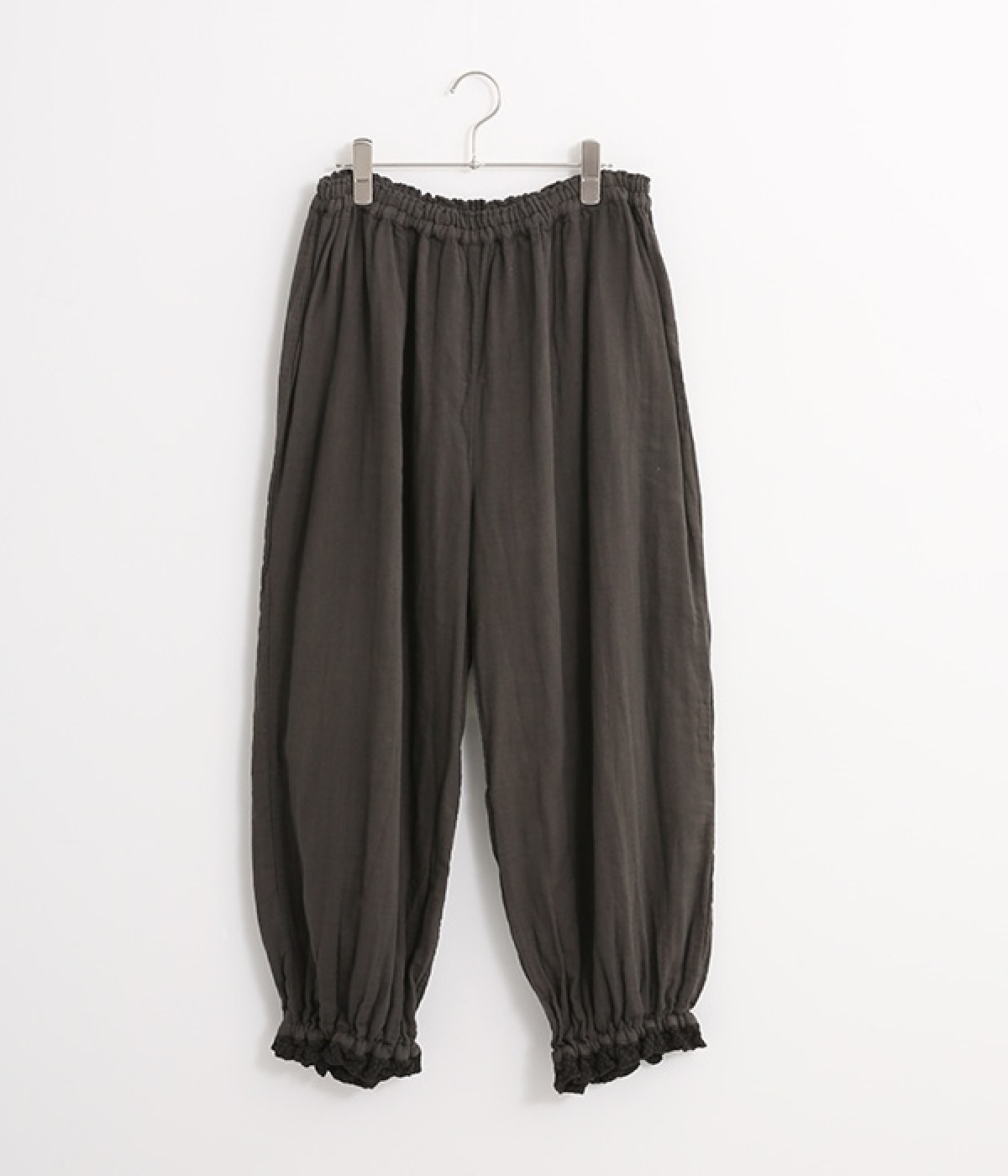 シングルガーゼ　裾レースペチパンツ(スミクロ-ONESIZE)