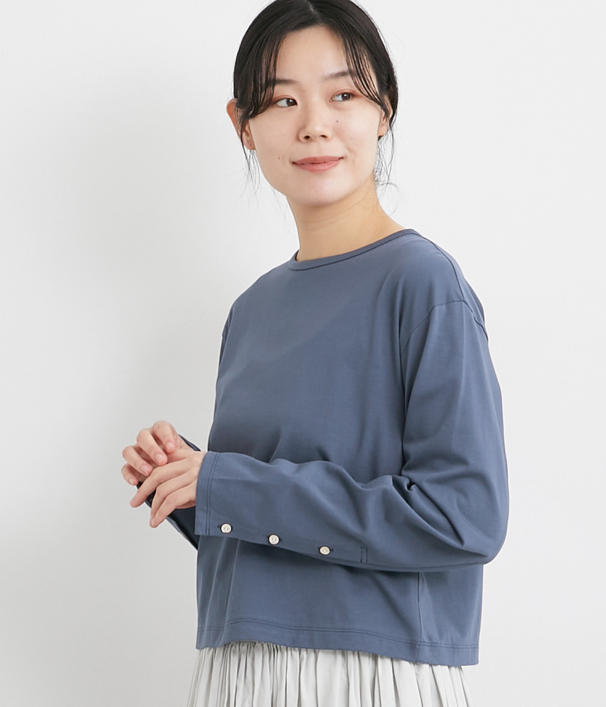サイロプレミア天竺ロングTシャツ(ブルー-ONESIZE)