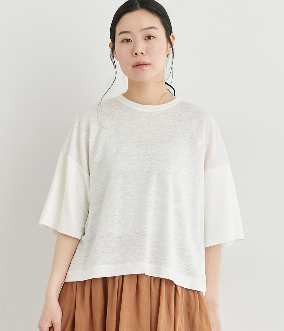 リバイバルリネンドロップショルダートップス(オフ-ONESIZE)