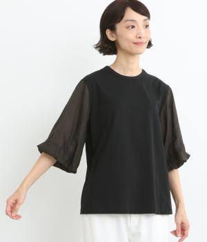 サイロプレミアム×ラミーバルーンスリーブトップス(ブラック-ONESIZE)