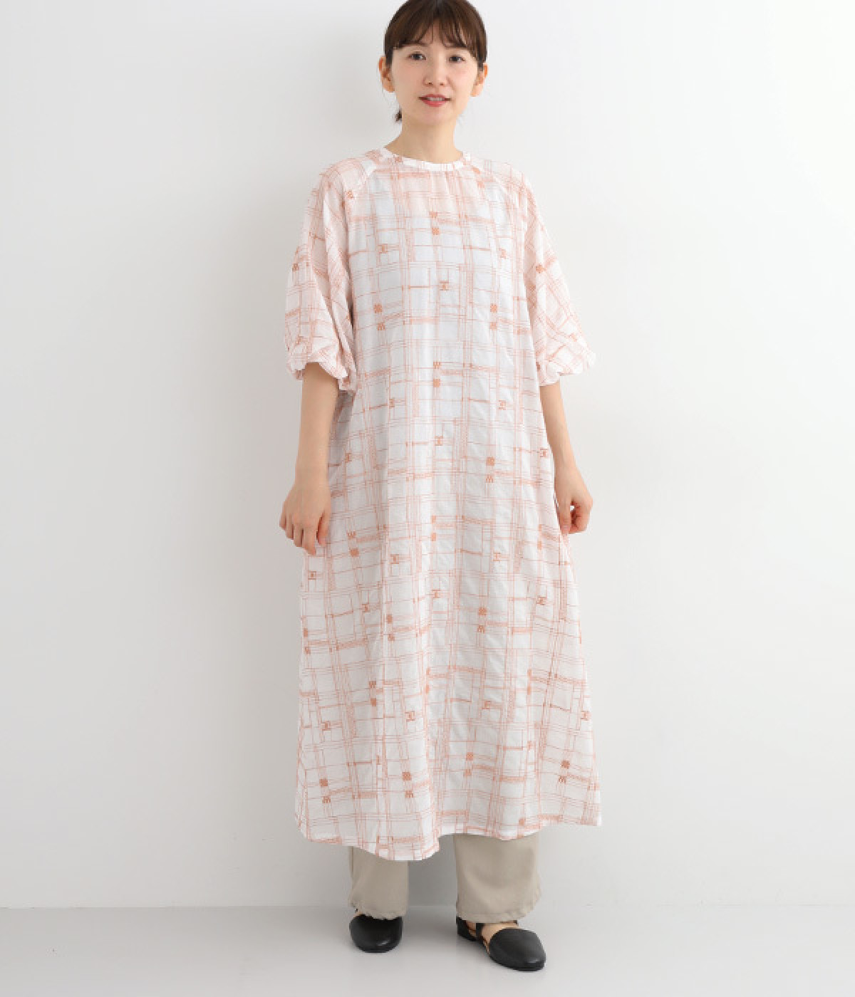 コットンボイル刺繍2wayワンピース(オフ系-ONESIZE)