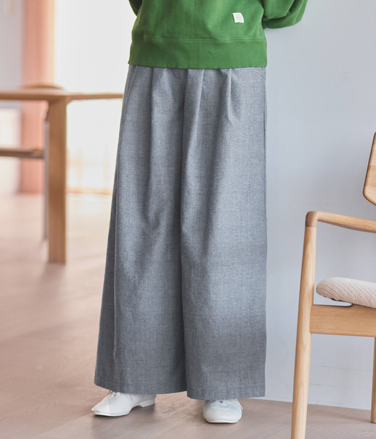 青いグレンチェックパンツ(ブルーグレンチェック-L)
