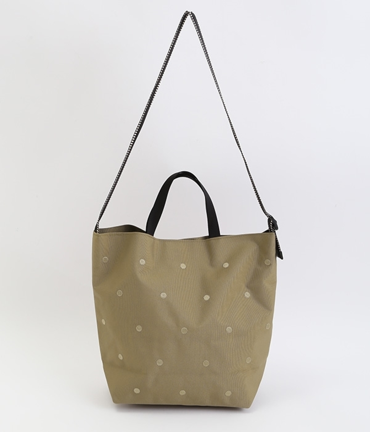 ドット刺繍ナイロン 2WAYバッグ(ベージュ-ONESIZE)