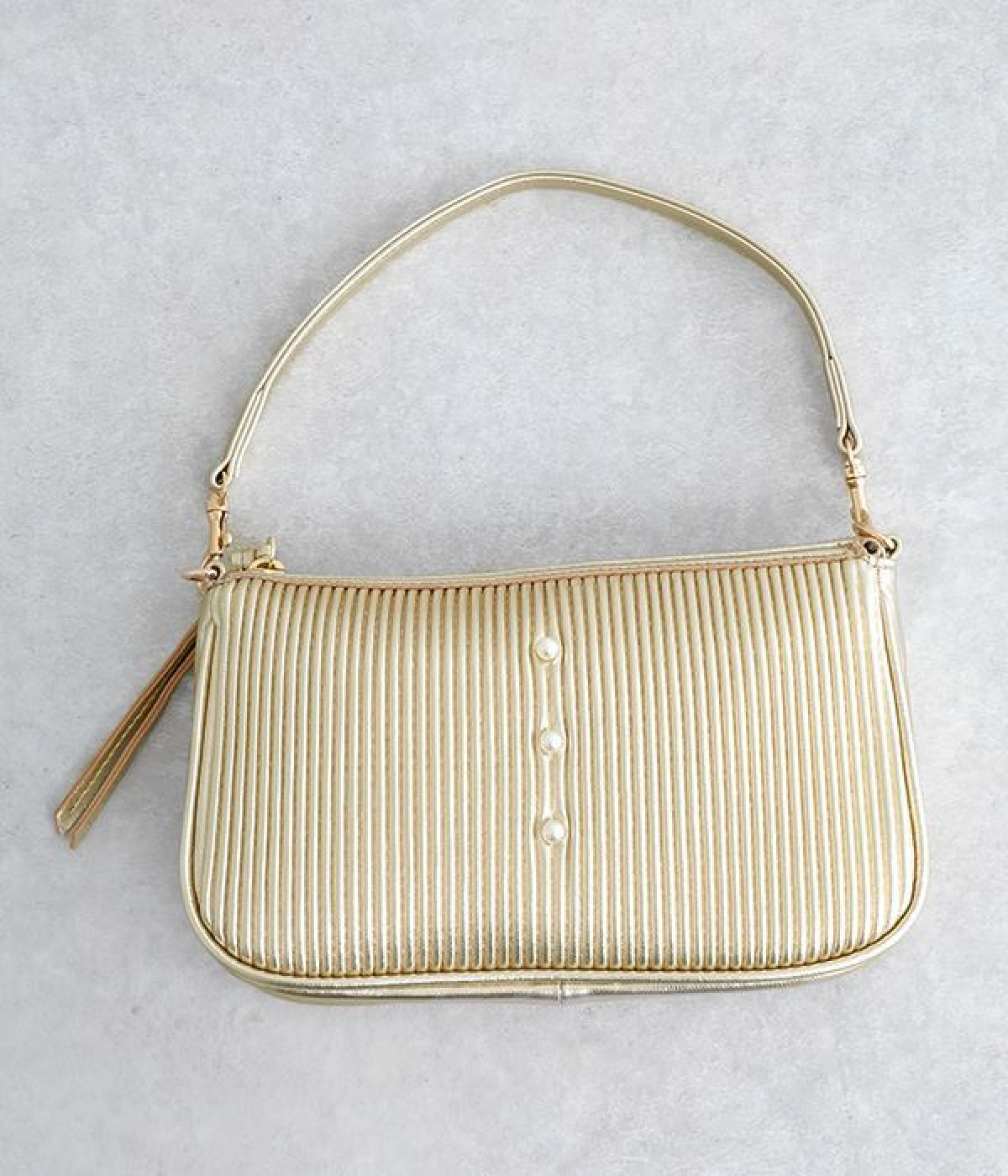 シーププリーツ　ゴート　パール　2WAYショルダー(ゴールド-ONESIZE)
