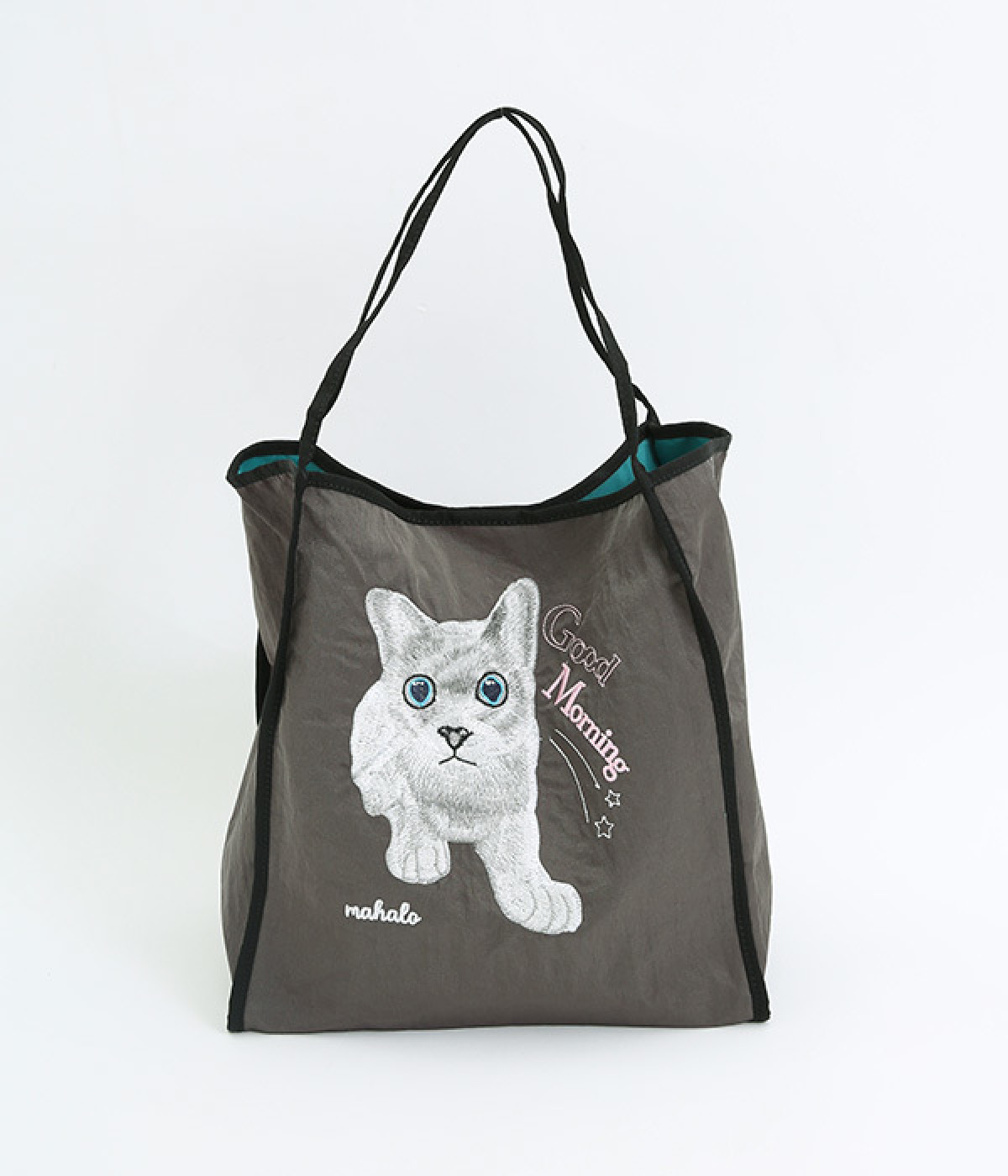 アニマル刺繍トート(ブラック-ONESIZE)