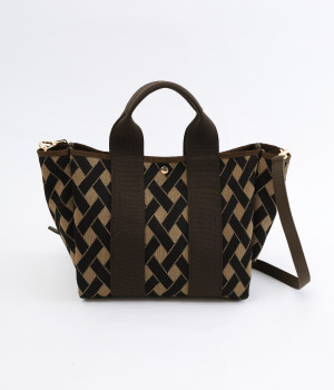 ジャカードテープ 2wayトート(ブラウンミックス-ONESIZE)